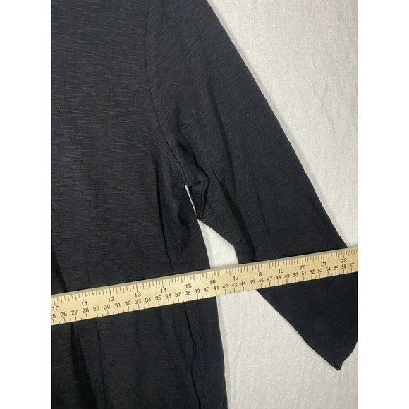 New Kirkland Womens Scoop Neck 3/4 Sleeve Slub Tee Shirts Size Small Black - Picture 3 of 8